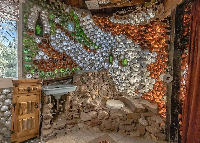 Enchanting Earth House With Kaleidoscope Glass Walls Near Saguaro National Park In Tucson, Arizona