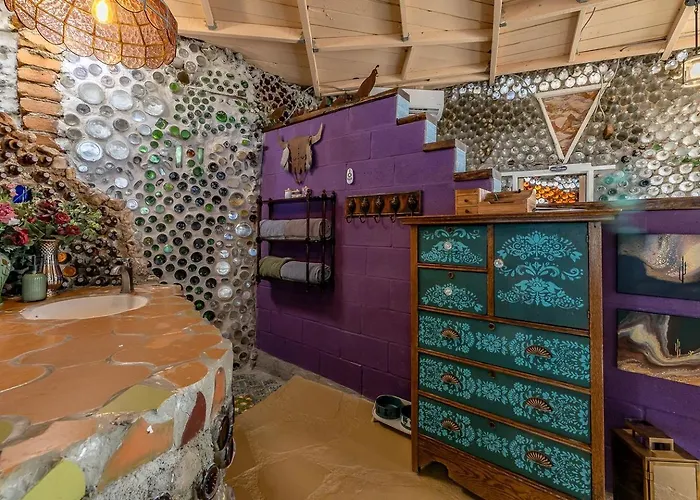 Enchanting Earth House With Kaleidoscope Glass Walls Near Saguaro National Park In Tucson, Arizona