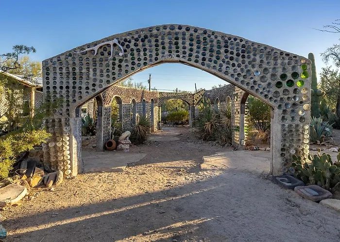 Enchanting Earth House With Kaleidoscope Glass Walls Near Saguaro National Park In Tucson, Arizona *