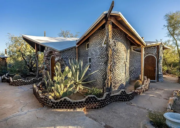 Enchanting Earth House With Kaleidoscope Glass Walls Near Saguaro National Park In Tucson, Arizona Tucson